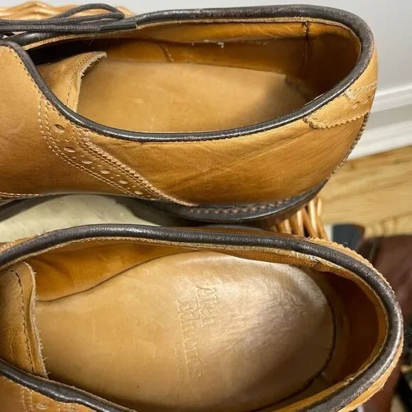 Allen Edmonds Shelton Walnut Rubber Sole Saddle Oxford Lace Up Dress Shoes 9.5 - Picture 3 of 8